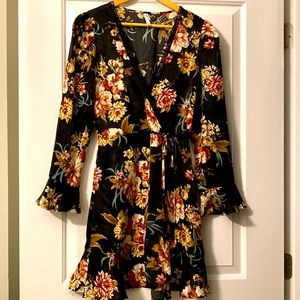 Print cross body dress